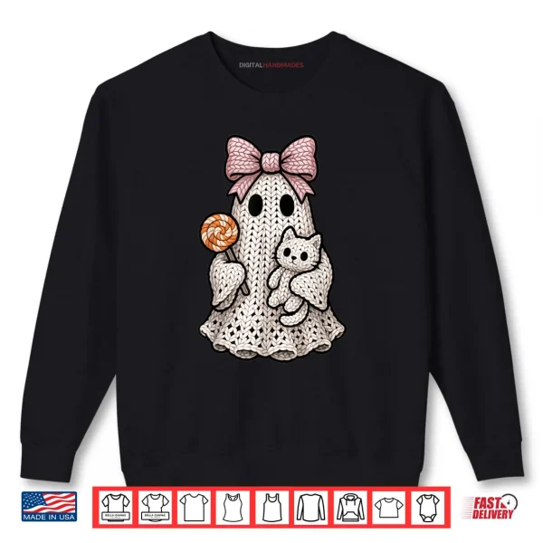 Ghost Coquette Knitting Crafting Yarn Crocheting Halloween Shirt 1 Sweatshirt Ghost Coquette Knitting Crafting Yarn Crocheting Halloween Shirt