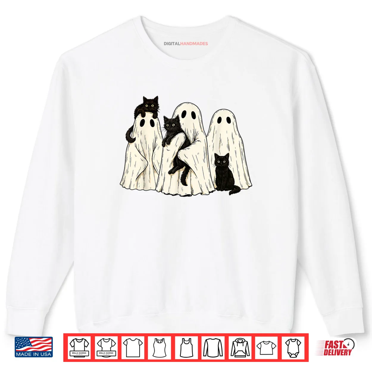 Ghost Holding Black Cat Costume Retro Halloween Shirt Ghost Holding Black Cat Costume Retro Halloween Shirt