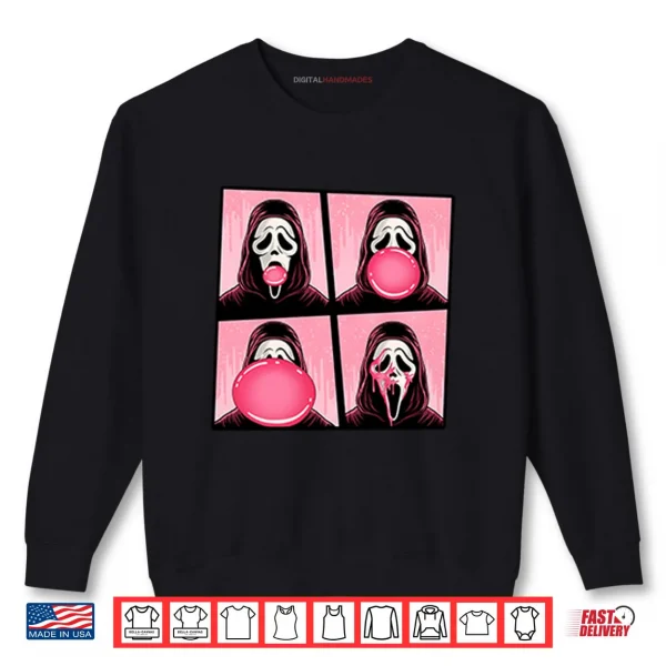 Sweatshirt Ghostface Bubble Pink Gum Halloween Shirt