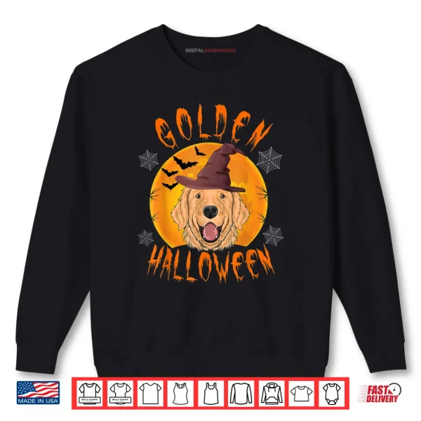 Golden Halloween Scary Golden Retriever Witch Hat Halloween Shirt 1 Sweatshirt Golden Halloween Scary Golden Retriever Witch Hat Halloween Shirt