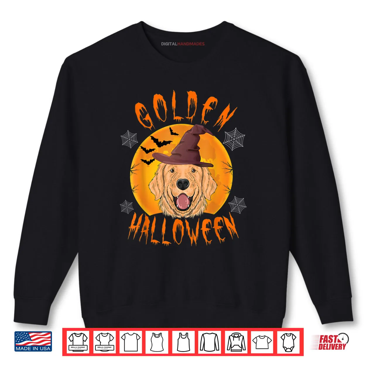 Golden Halloween Scary Golden Retriever Witch Hat Halloween Shirt Golden Halloween Scary Golden Retriever Witch Hat Halloween Shirt