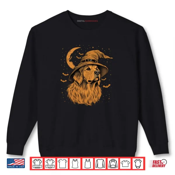 Sweatshirt Golden Retriever Halloween Funny Cute Dog Mom Wizard Witch Shirt