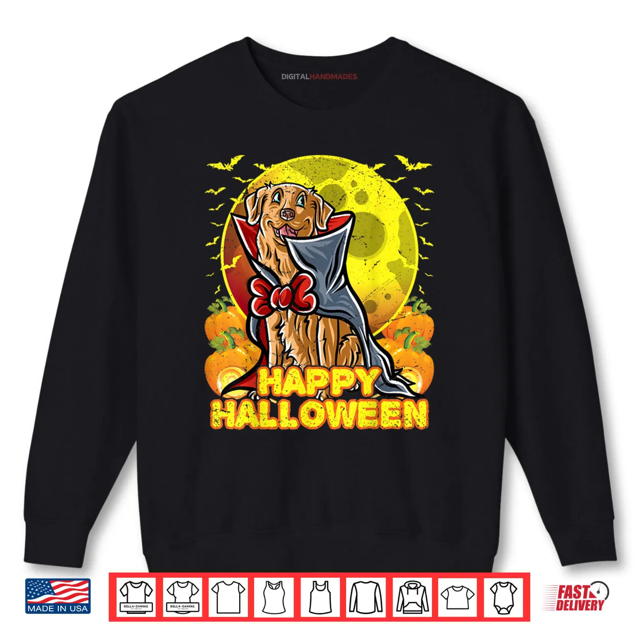 Golden Retriever Happy Halloween Costume Dog Vampire Shirt Golden Retriever Happy Halloween Costume Dog Vampire Shirt