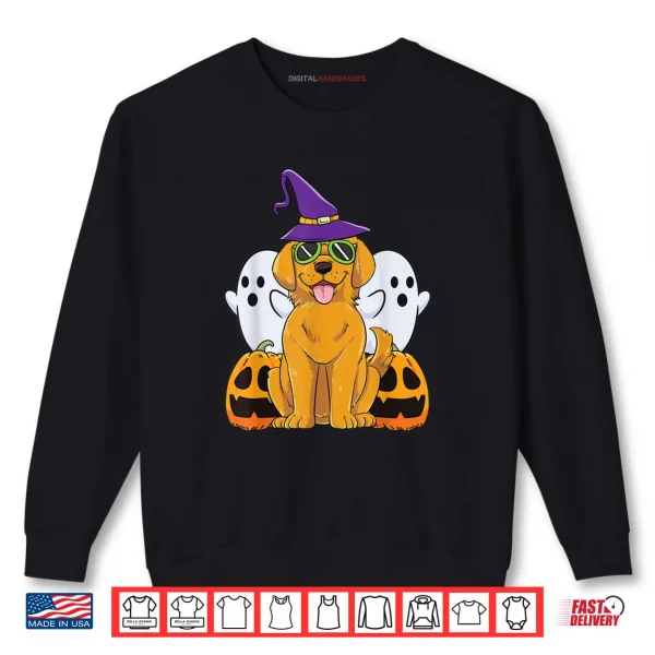 Sweatshirt Golden Retriever Witch Lazy DIY Halloween Costume Cute Dog Shirt
