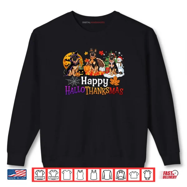 Sweatshirt Hallothanksmas Dog Lover German Shepherd Halloween Christmas Shirt