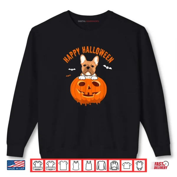Sweatshirt Halloween Frenchie Bulldog Pumpkin Costumes Thanksgiving Shirt