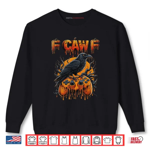 Halloween Gamer Pumpkin Dripping Gaming Crow Raven Bird Drip Shirt 1 Sweatshirt Halloween Gamer Pumpkin Dripping Gaming Crow Raven Bird Drip Shirt