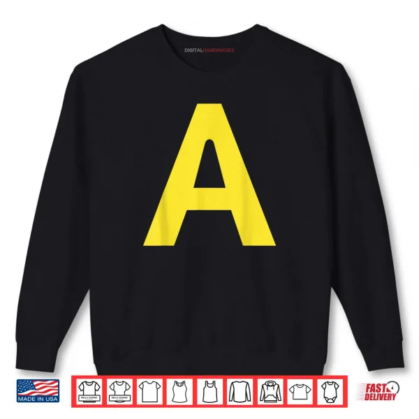 Sweatshirt Halloween Letter A Alphabet Matching Costume Shirt