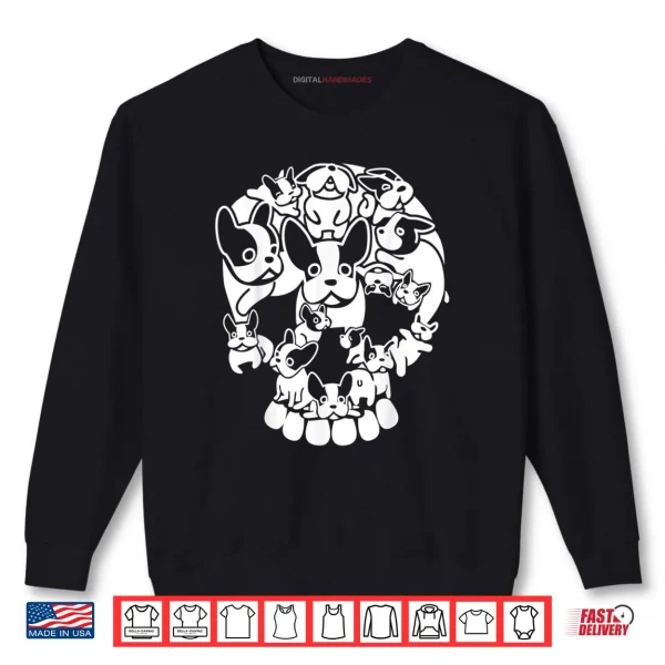Sweatshirt Halloween Rockabilly French Bulldog Dog Skull Shirt