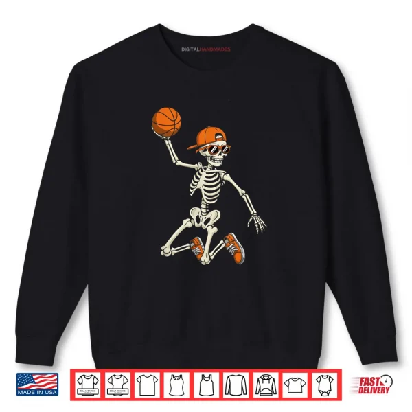 Sweatshirt Halloween Skeleton Basketball Shirt 1