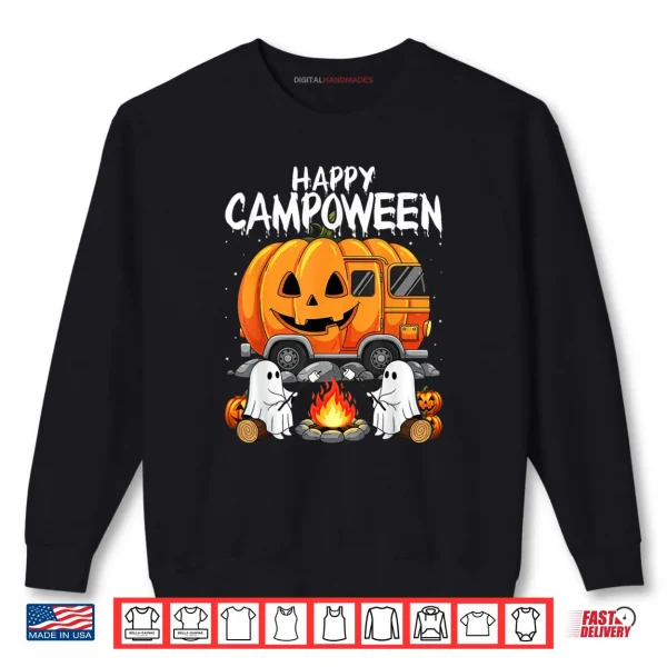 Sweatshirt Happy Camp O Ween Halloween Camping Ghosts and Campfires Shirt