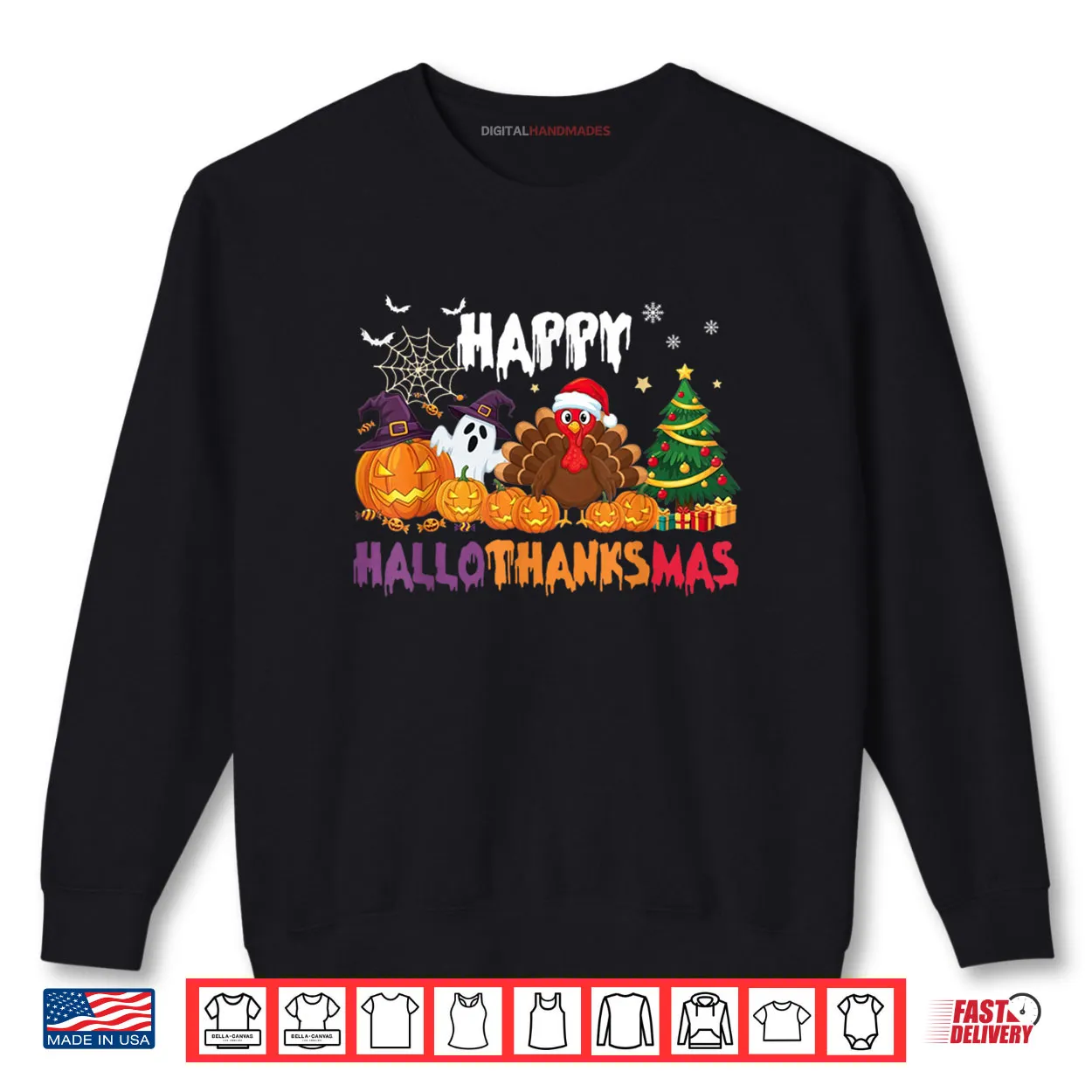 Happy HalloThanksMas Halloween Thanksgiving Christmas Season Shirt Happy HalloThanksMas Halloween Thanksgiving Christmas Season Shirt
