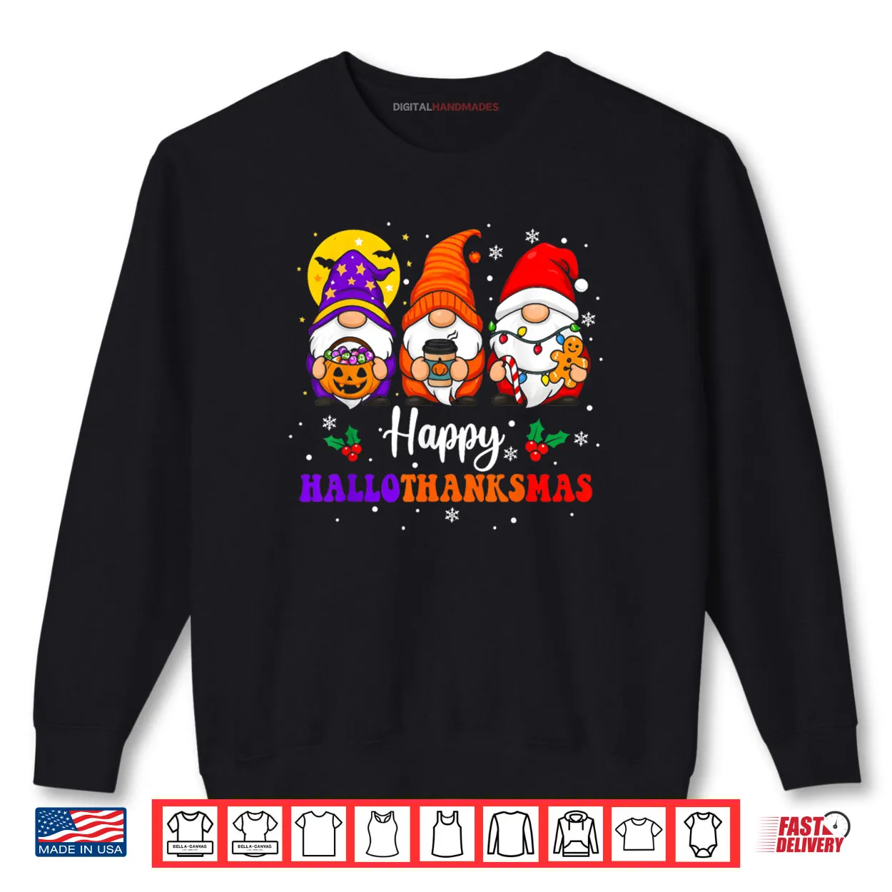 Happy Hallothanksmas Gnomes Lover Halloween Merry Christmas Shirt Happy Hallothanksmas Gnomes Lover Halloween Merry Christmas Shirt