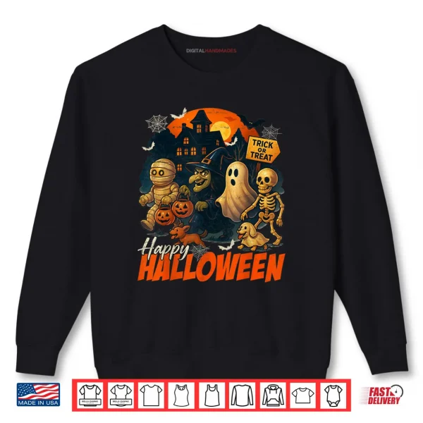 Sweatshirt Happy Halloween Haunted House Halloween Costume Shirt