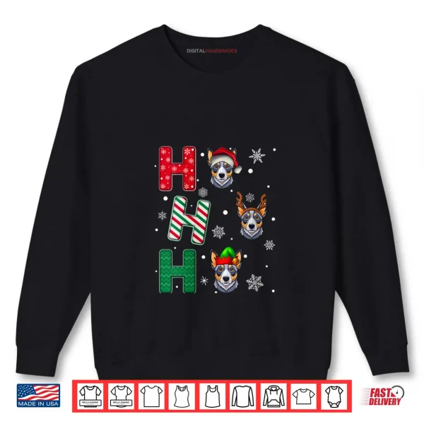 Sweatshirt Ho Ho Ho Blue Heeler Dog Matching Christmas Santa Elf Xmas Shirt