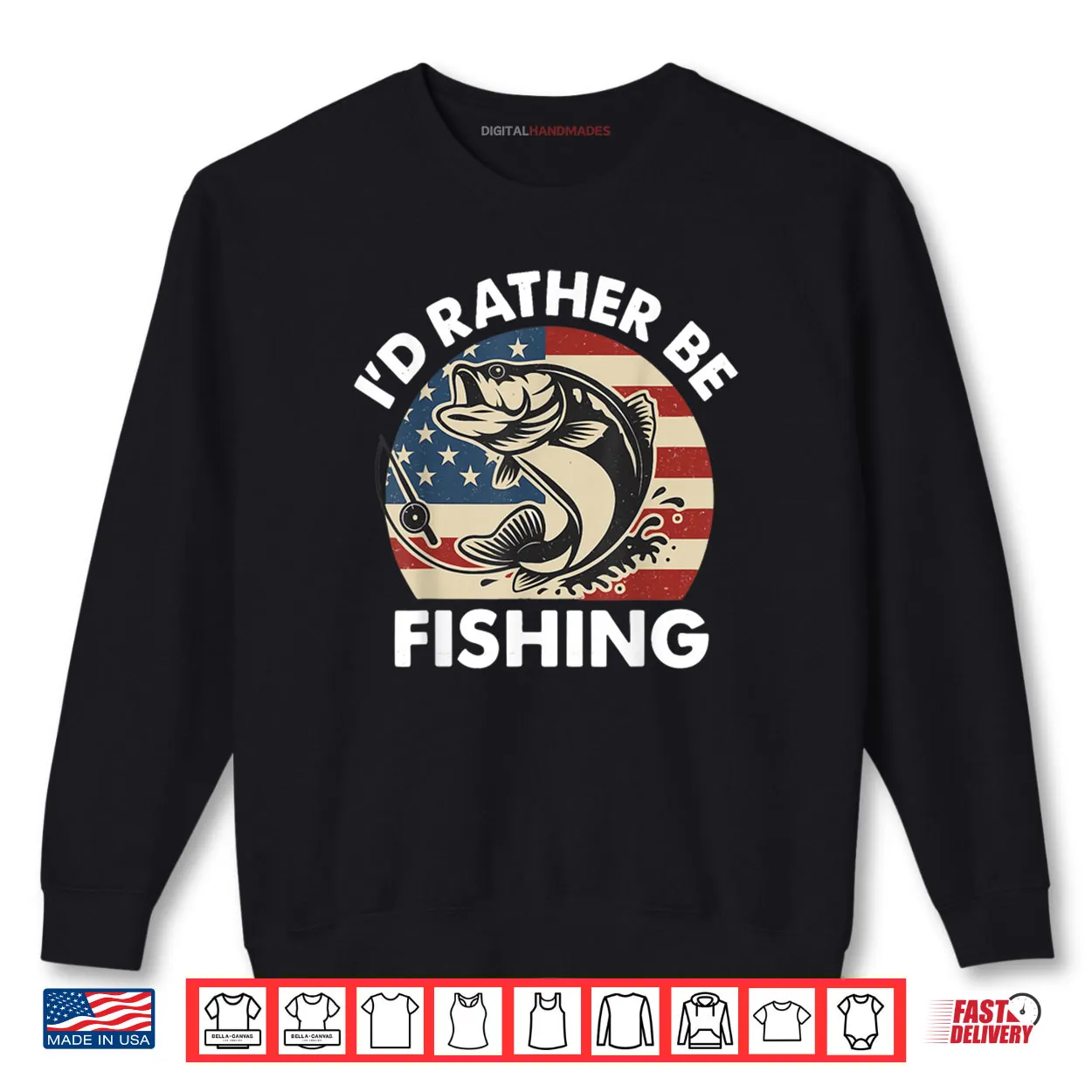 I’d Rather Be Fishing American Flag Patriotic Shirt I’d Rather Be Fishing American Flag Patriotic Shirt