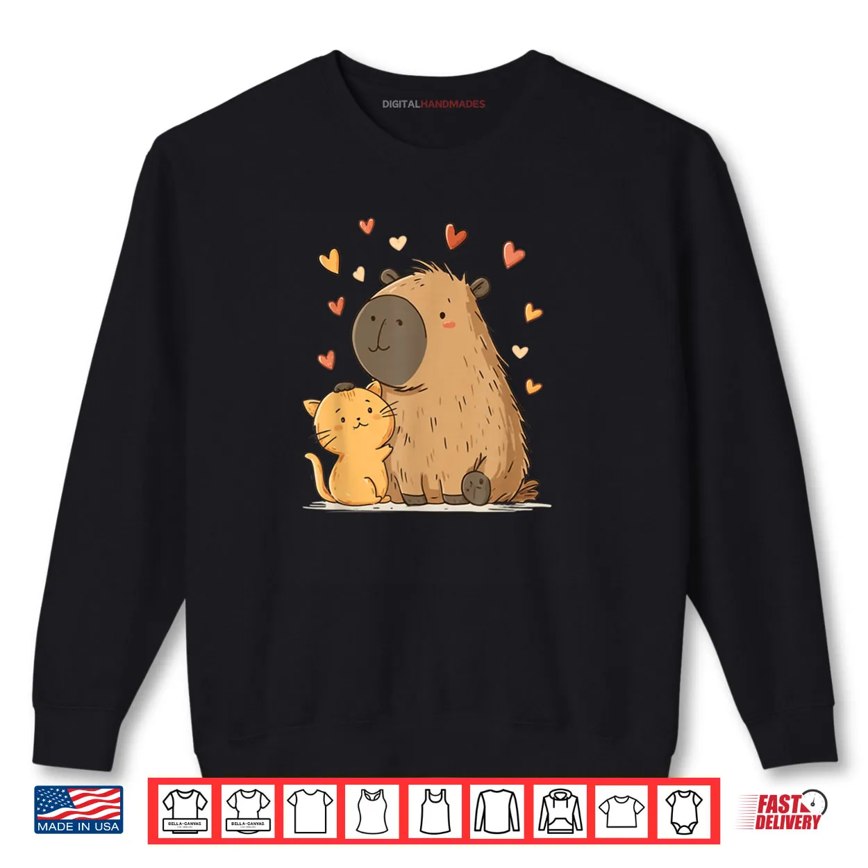 Kawaii Cat Capybara Cute Shirt Kawaii Cat Capybara Cute Shirt