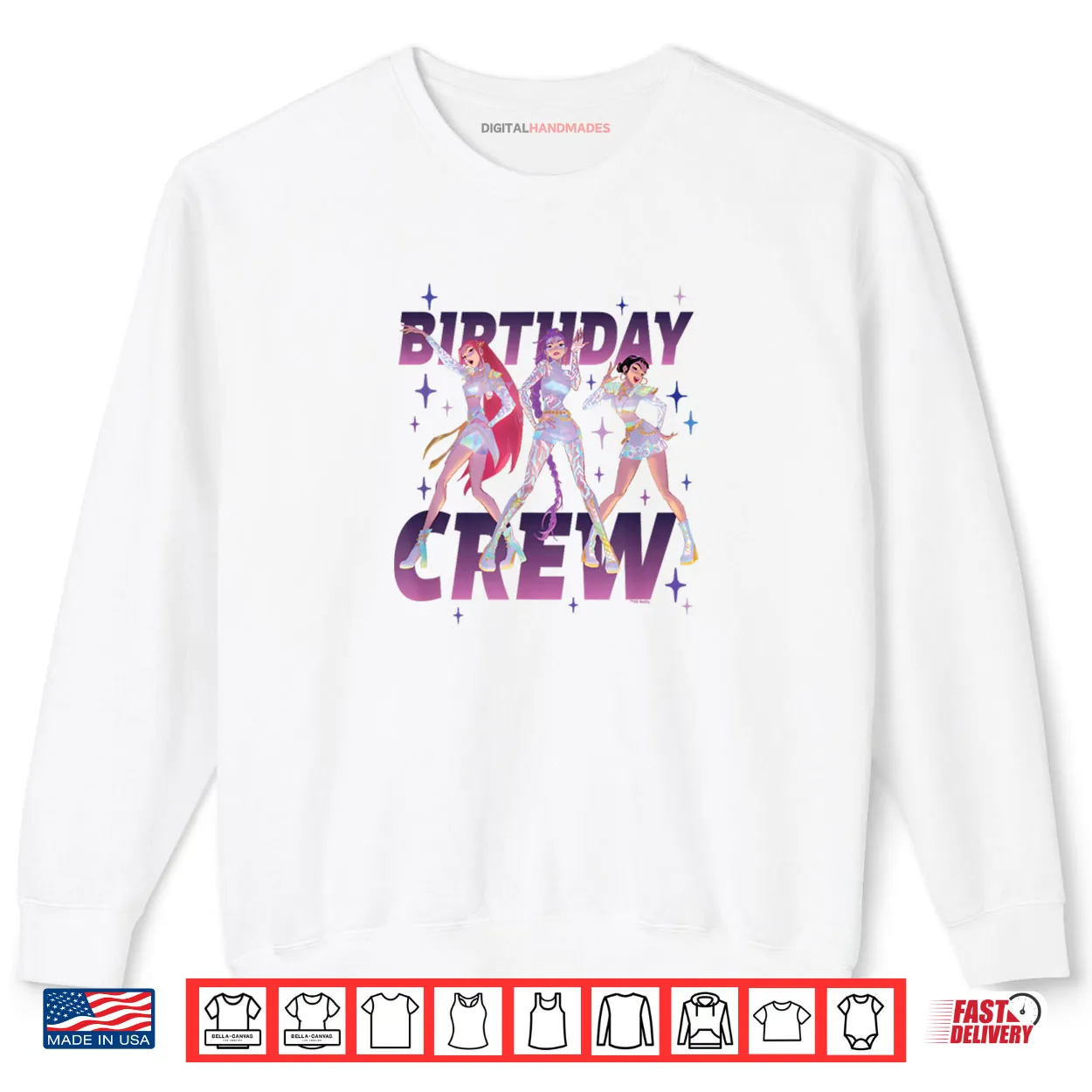 Kpop Demon HUNTRIX Birthday Crew Shirt Kpop Demon HUNTRIX Birthday Crew Shirt