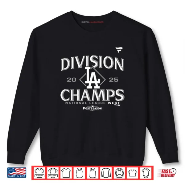 Sweatshirt LA Dodgers NL West Division Champions 2025 Shirt