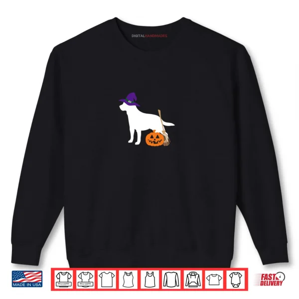 Sweatshirt Labrador Retriever Halloween Dog Wearing Witch Hat Shirt