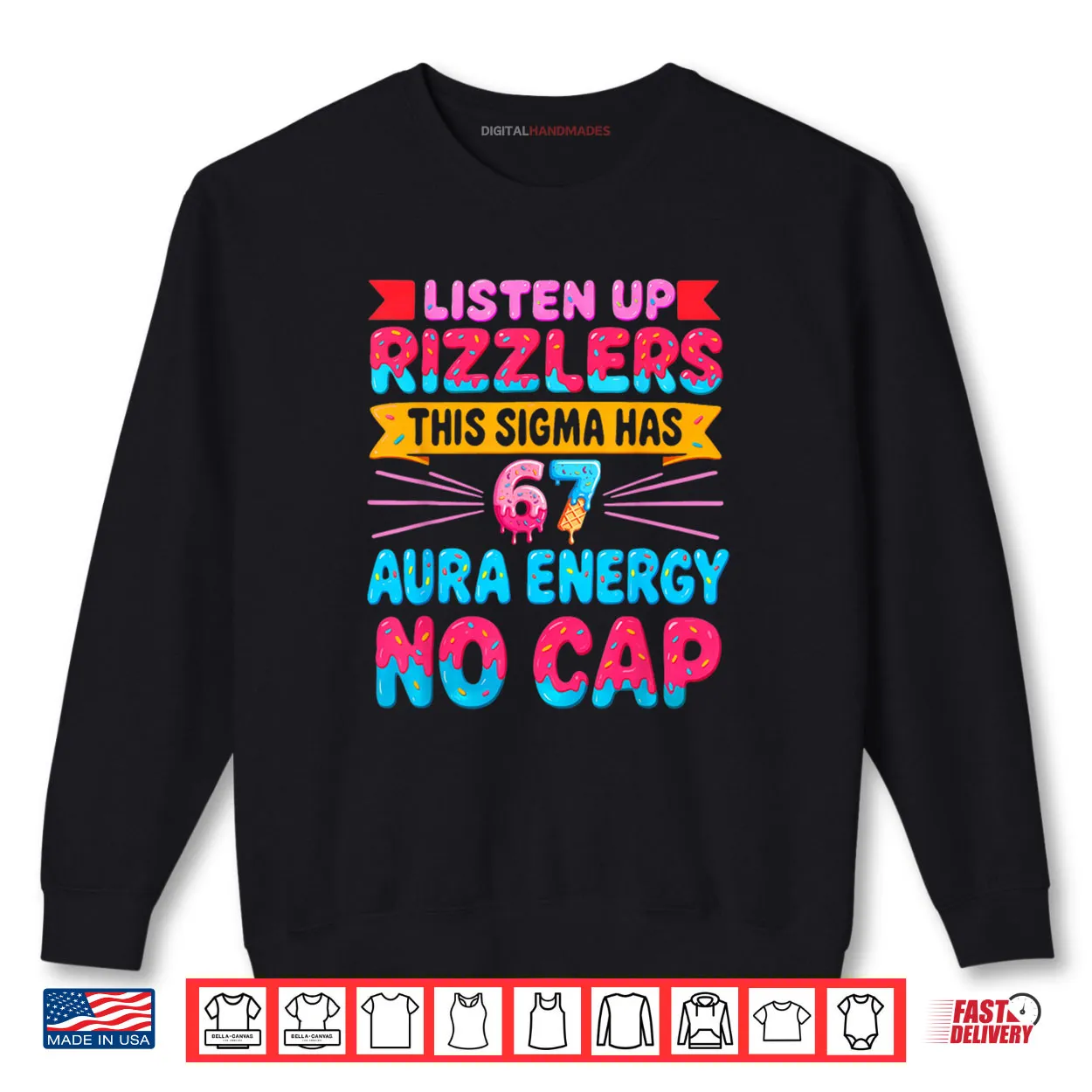 Listen UP RIZZLERS This Sigma HAS 67 Aura Energy NO Cap Shirt Listen UP RIZZLERS This Sigma HAS 67 Aura Energy NO Cap Shirt