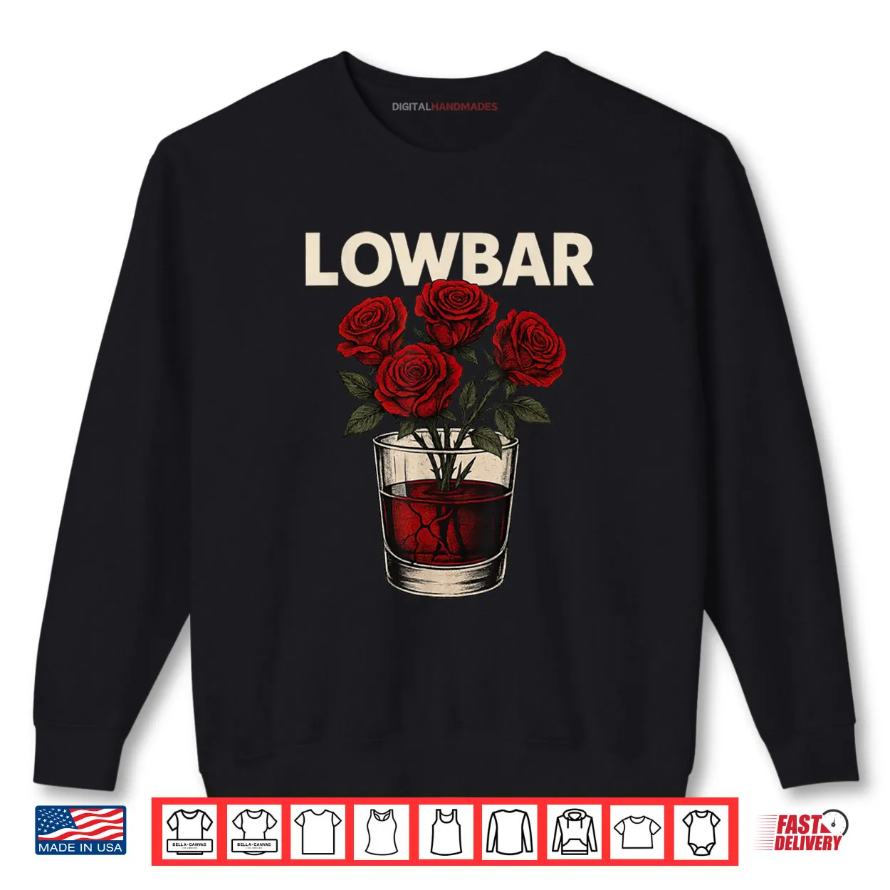 Lowbar Whiskey Glass Roses Shirt Lowbar Whiskey Glass Roses Shirt
