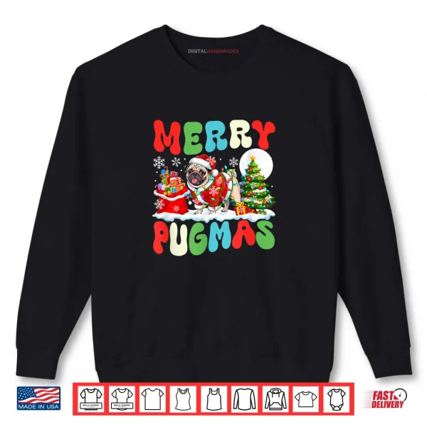 Sweatshirt Merry Pugmas Christmas Santa Pug Colorful Costume Owner Shirt