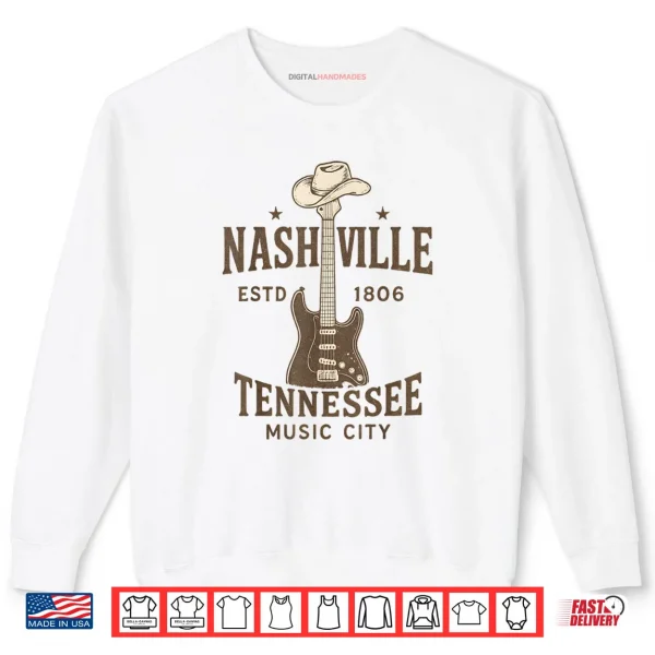 Nashville Music City Guitar Wing Country Music Tennessee Shirt 1 Sweatshirt Nashville Music City Guitar Wing Country Music Tennessee Shirt