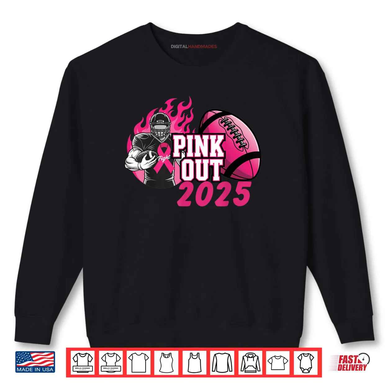 Pink Out 2025 Football Breast Cancer Awareness Support Shirt Pink Out 2025 Football Breast Cancer Awareness Support Shirt
