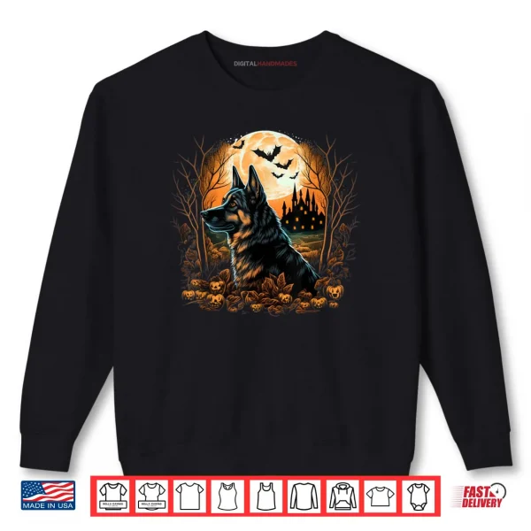 Sweatshirt Pumpkin German Shepherd Costume On German Shepherd Halloween Shirt