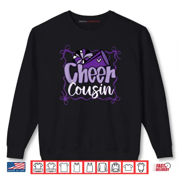 Purple Coquette Pom Poms Bow Cheer Cousin Cheerleader Girl Shirt 1 Sweatshirt Purple Coquette Pom Poms Bow Cheer Cousin Cheerleader Girl Shirt