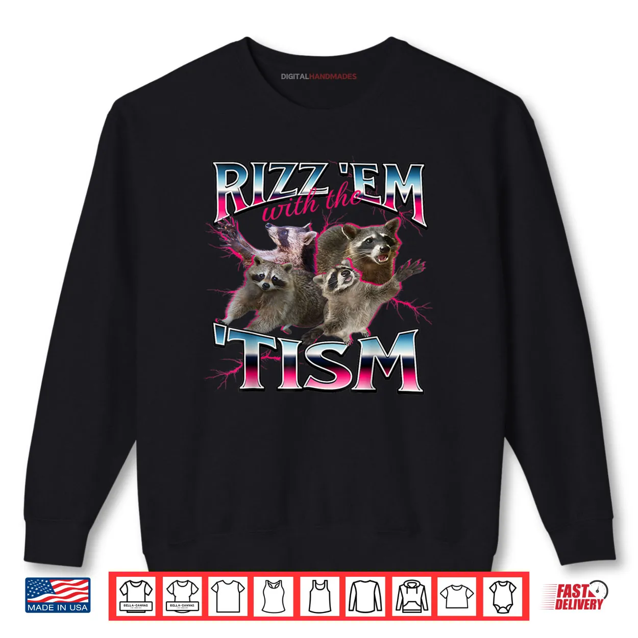 Rizz Em with The Tism Shirt Funny Meme Shirt Autistic Racoon Shirt Rizz Em with The Tism Shirt Funny Meme Shirt Autistic Racoon Shirt