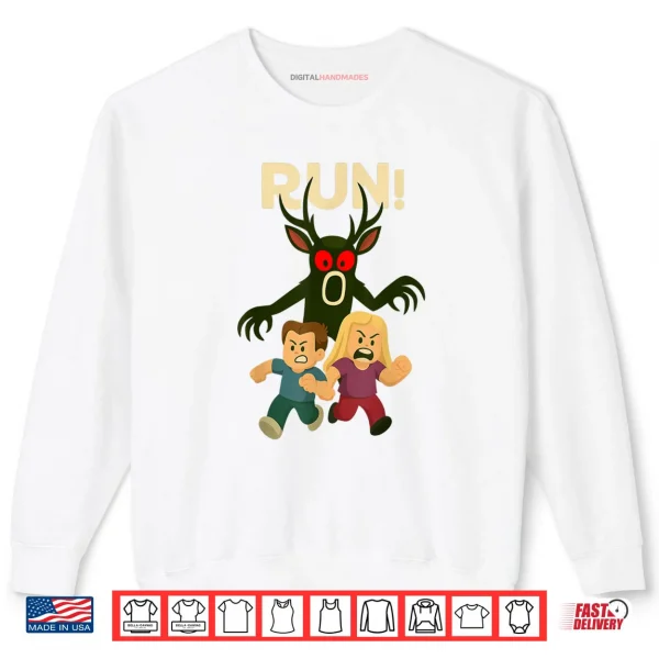 Sweatshirt Run Deer in The Forest Kids 99 Nights Halloween Scary Gamer Shirt