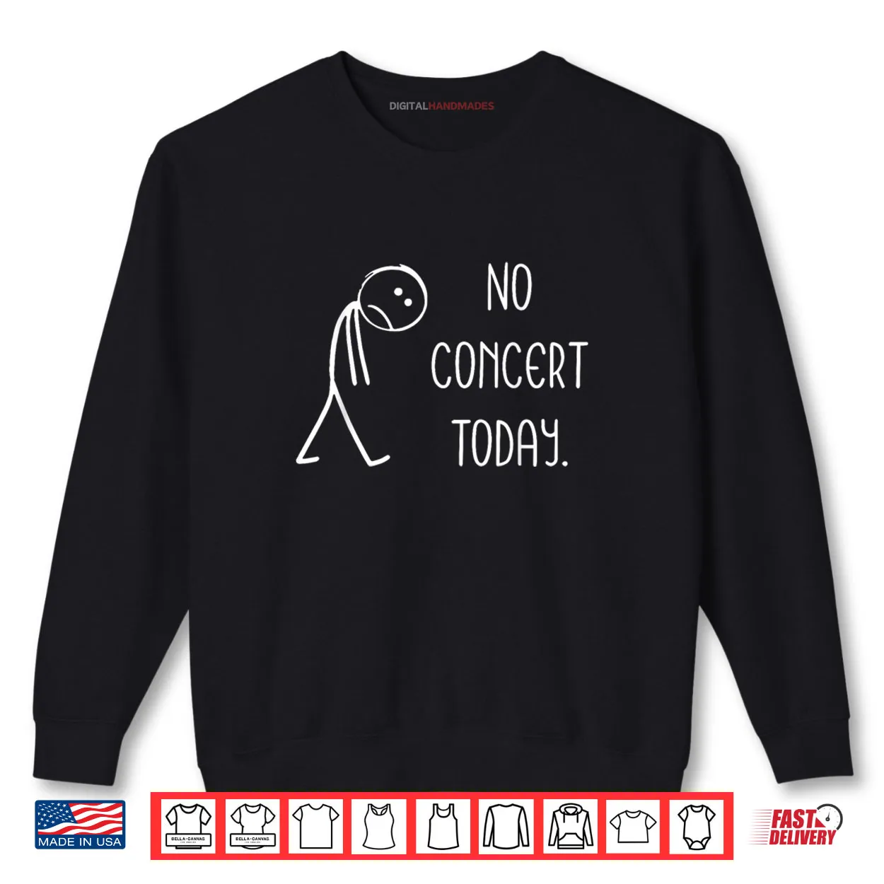 Sad Stick Figure Music Concert Lovers No Concert Today Shirt Sad Stick Figure Music Concert Lovers No Concert Today Shirt
