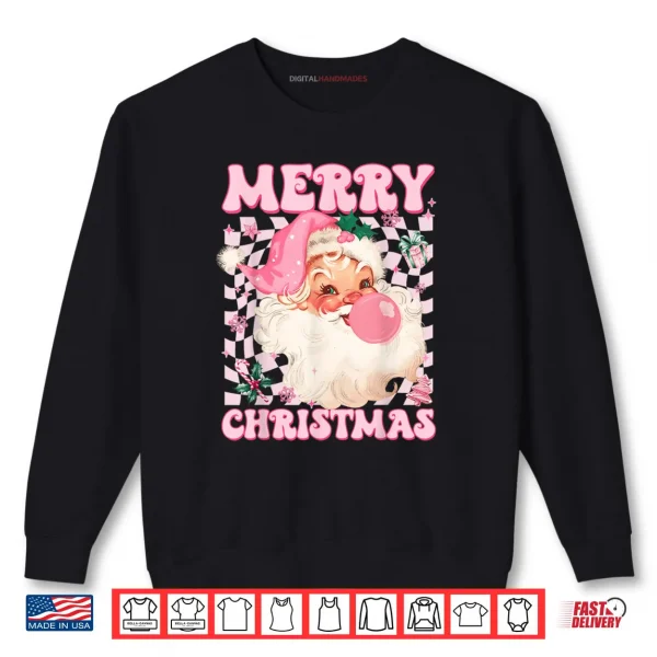 Santa Claus Pink Sunglasses Blowing Bubble Gum Christmas Shirt 1 Sweatshirt Santa Claus Pink Sunglasses Blowing Bubble Gum Christmas Shirt