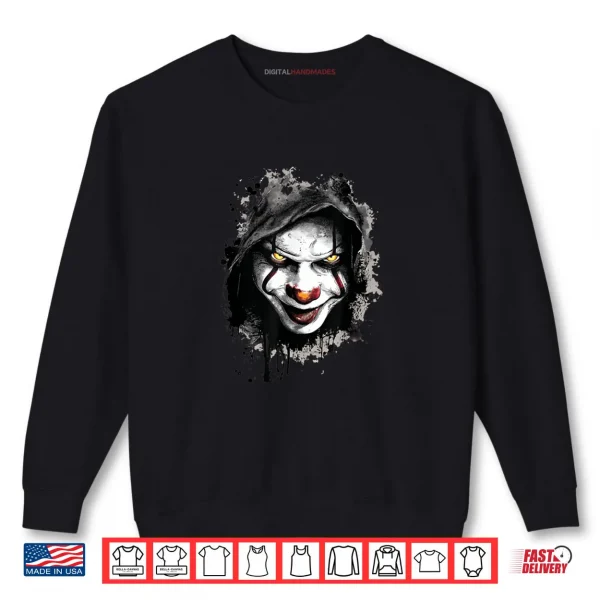 Sweatshirt Scary Creepy Clown Face Shirt