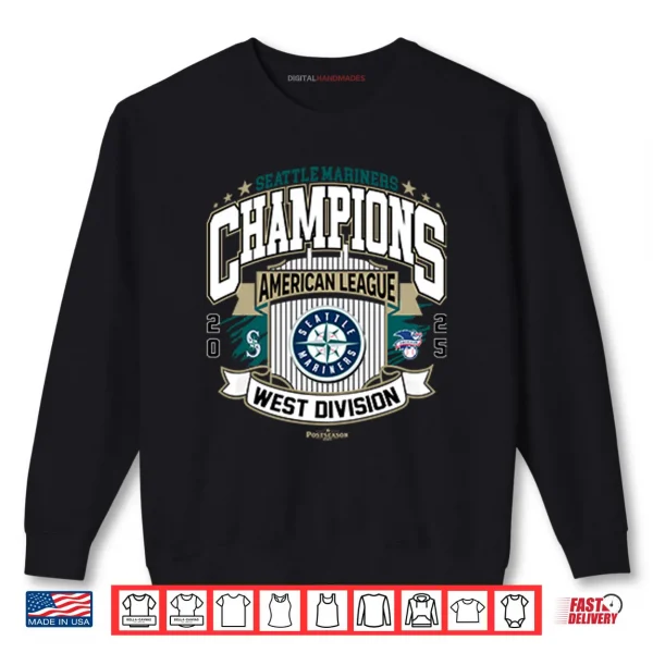 Sweatshirt Seattle Mariners American League West Division Champions 2025 Shirt