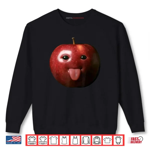 Sweatshirt Silly AI Apple gen z Meme BrainRot Humor Tongue Out Shirt