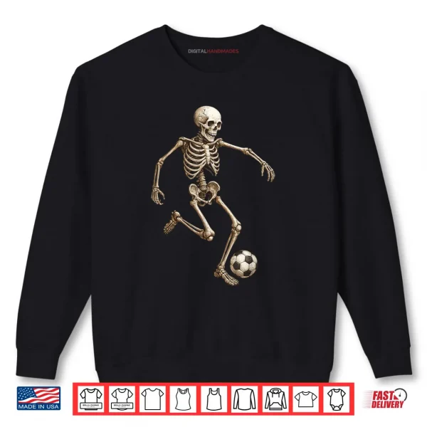 Sweatshirt Skeleton Soccer Retro Halloween Costume Shirt