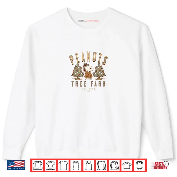 Sweatshirt Snoopy Peanuts Tree Farm Christmas Retro Style Shirt