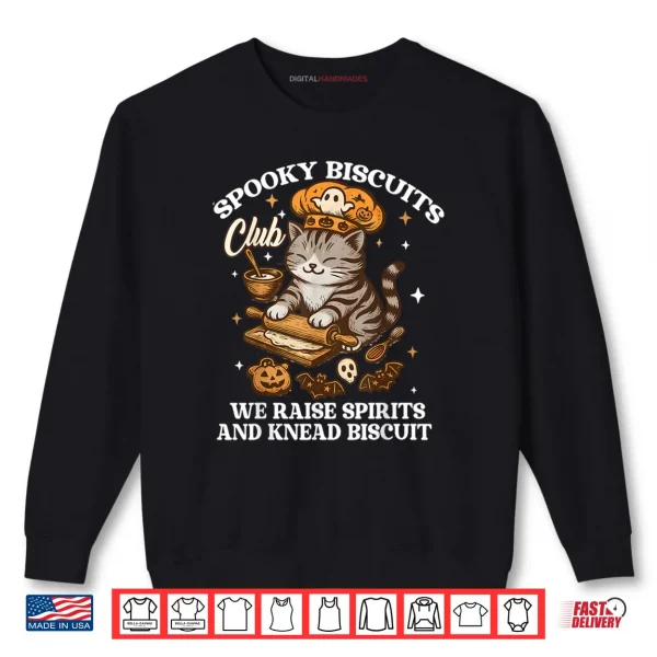 Sweatshirt Spooky Biscuits Club Cat Funny Halloween Baking Shirt