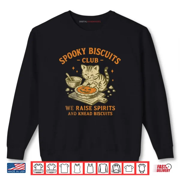Sweatshirt Spooky Biscuits Club Cat Halloween Baking Shirt