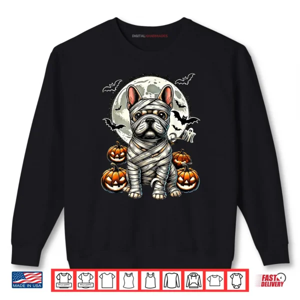 Sweatshirt Spooky French Bulldog Mummy Full Moon Halloween Dog Shirt