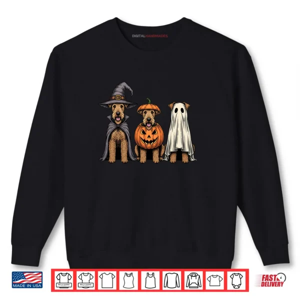 Spooky Ghost Airedale Terrier Pumpkin Halloween Dog Lover Shirt 1 Sweatshirt Spooky Ghost Airedale Terrier Pumpkin Halloween Dog Lover Shirt