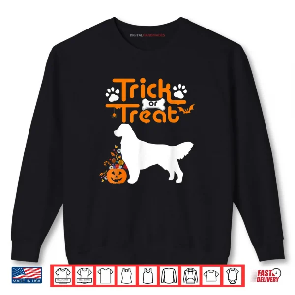Trick Or Treat Golden Retriever Dog Halloween Costume Shirt 1 Sweatshirt Trick Or Treat Golden Retriever Dog Halloween Costume Shirt