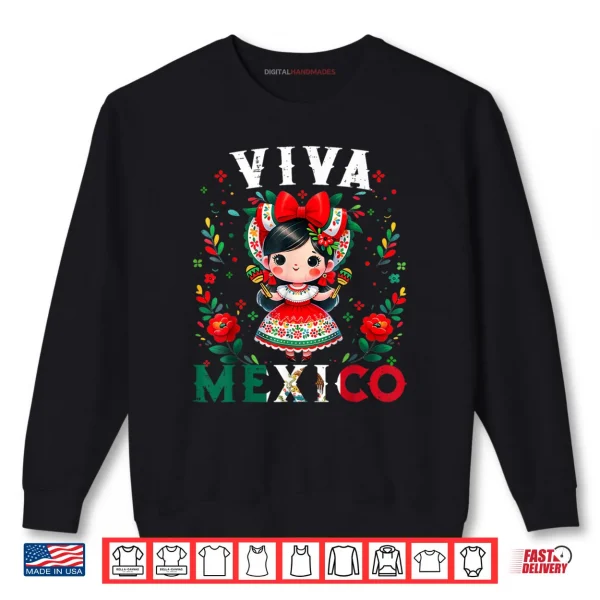 Sweatshirt Viva Mexico Flag Mexican Independence Day Shirt