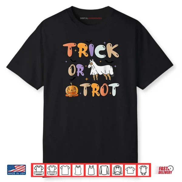 Trick Or Trot Halloween Pumpkin Ghost Horse Shirt