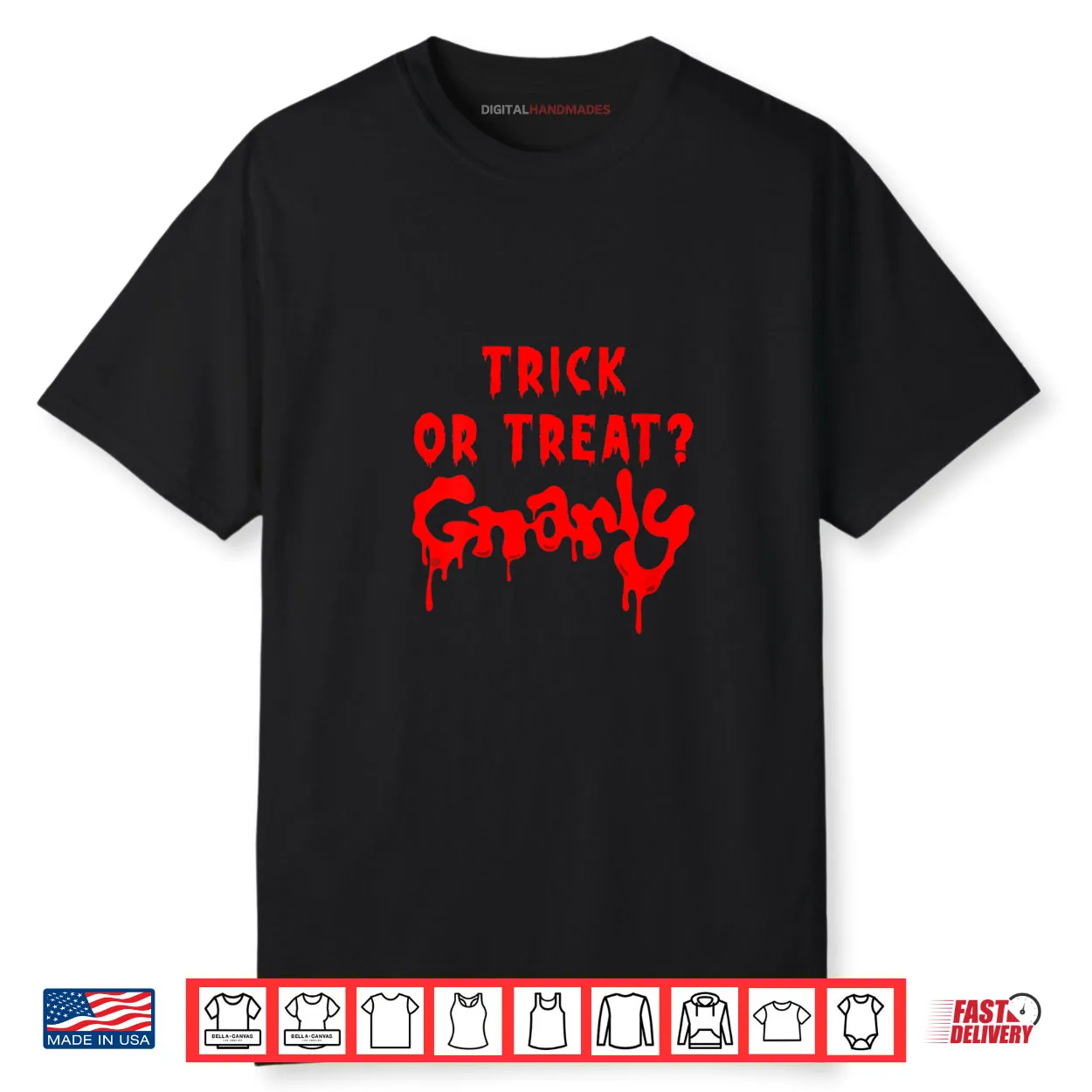 Trick or Treat Gnarly Dripping Blood Halloween Shirt Trick or Treat Gnarly Dripping Blood Halloween Shirt
