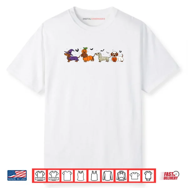 Weiner Dog Witch Happy Halloweenie Cute Halloween Dachshund Shirt