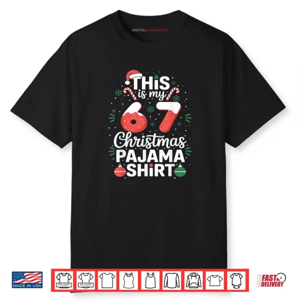 67 Christmas Pajamas Shirt Six Seven Meme Brainrot Shirt
